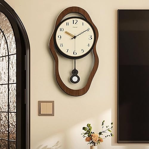 Miniatura 3 de Silent Wall Clock, Non Ticking Modern Round Pendulum Kitchen Clock Battery Operated for Living RoomBedroomKitchen(Small)