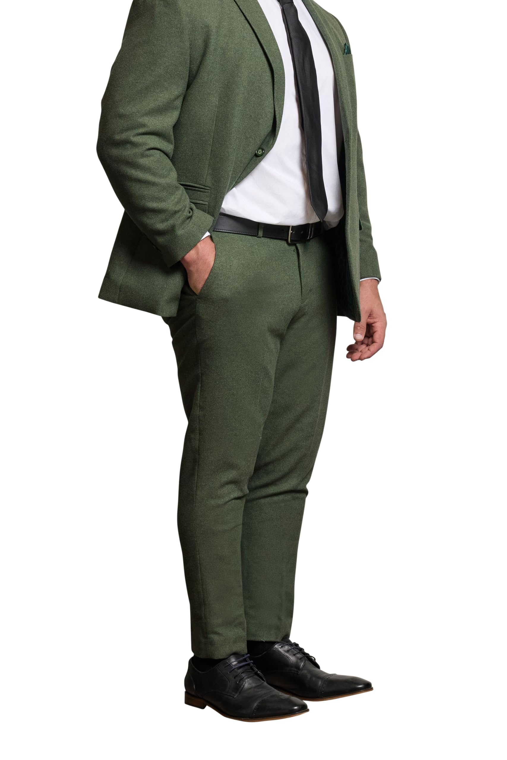 BadRhino Tailoring Big & Tall Tweed Suit Trousers - Men's - Plus Size Curve Green