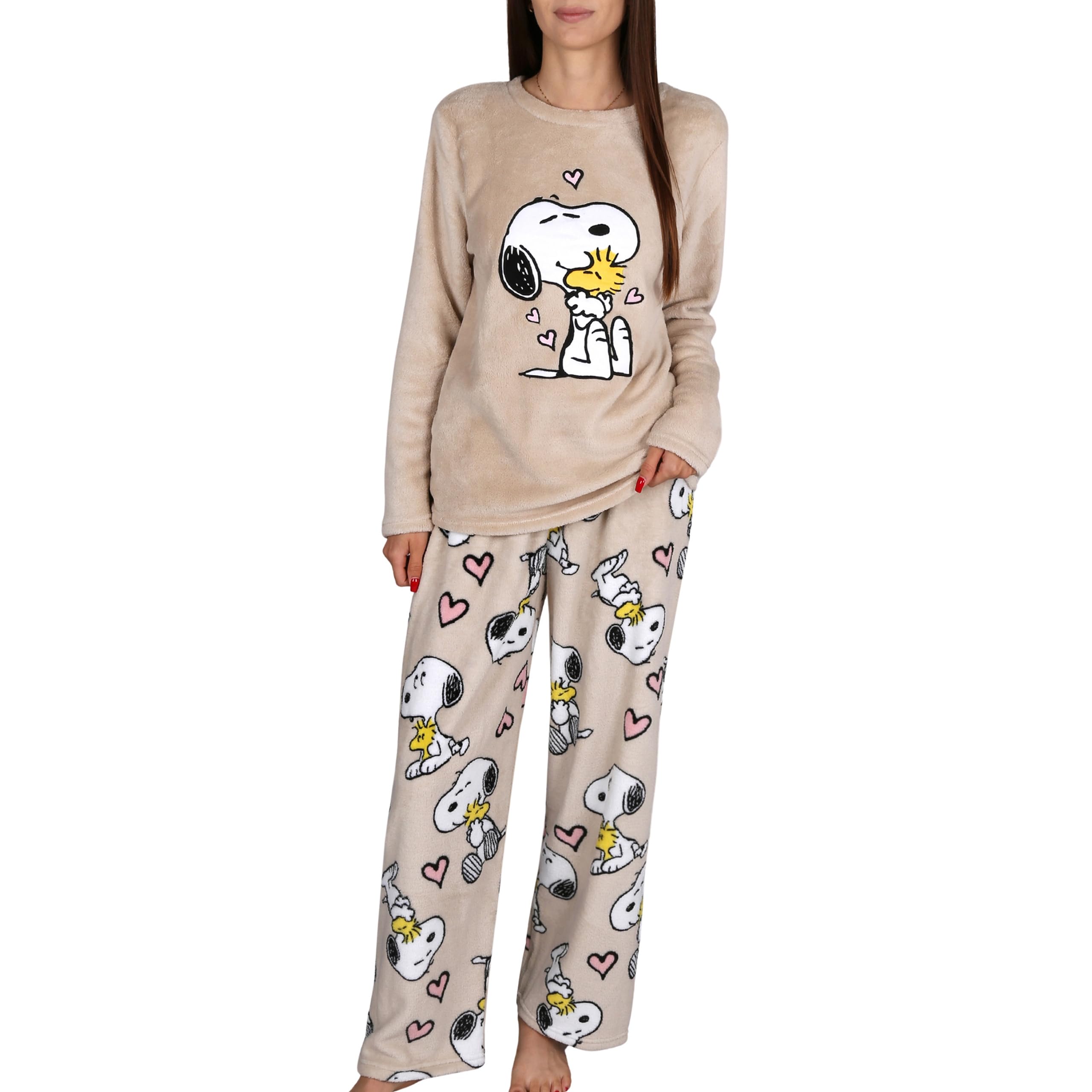 POLAR, pijama de dos piezas para mujer, pijama CÁLIDO de manga larga