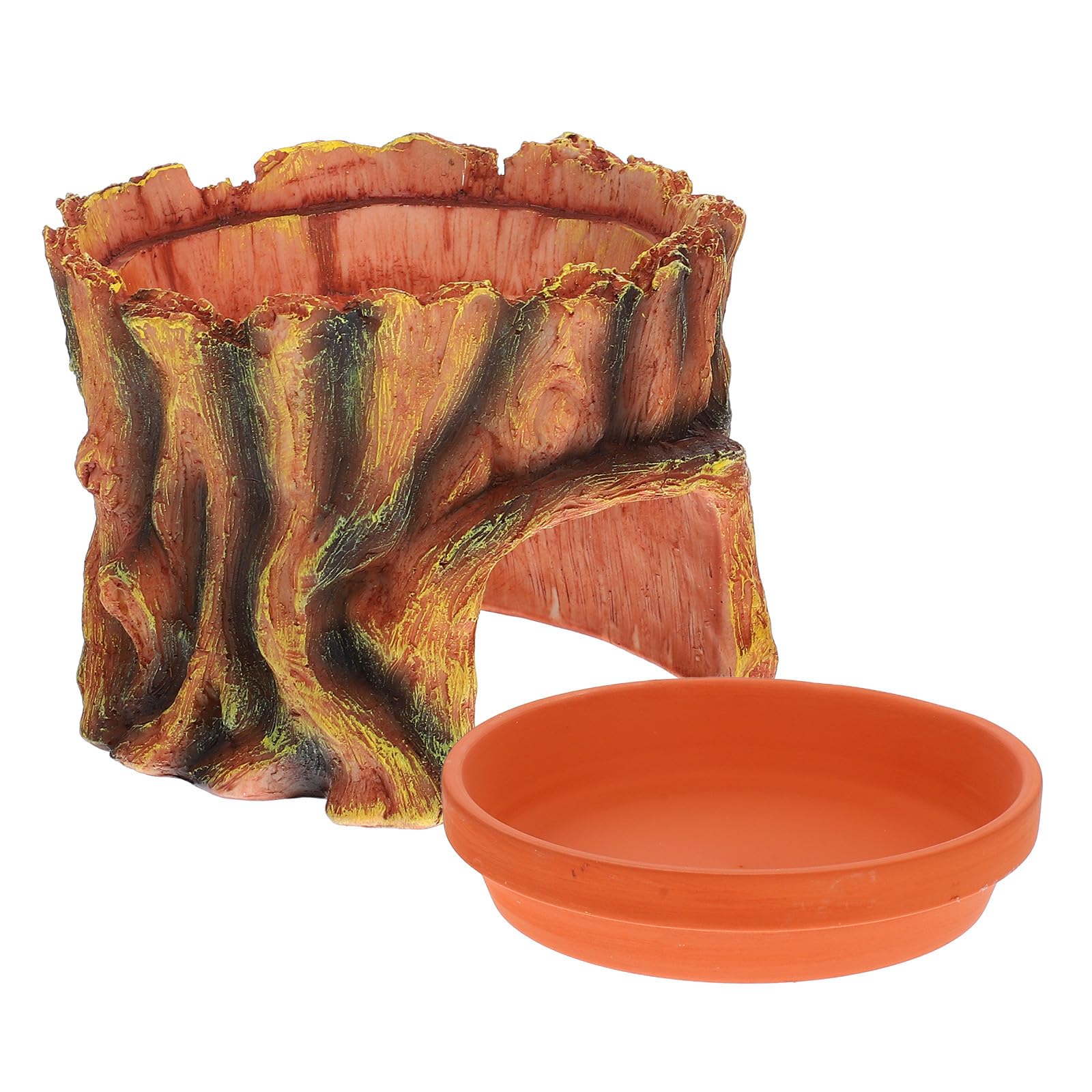 PRETYZOOM Escondite Húmedo para Reptiles de Resina para Gecko Leopardo y Lagartos, Refugio Espacioso Decorativo para Terrarios y Jardines, Accesorio Natural para Piel de Reptil, Hábitat