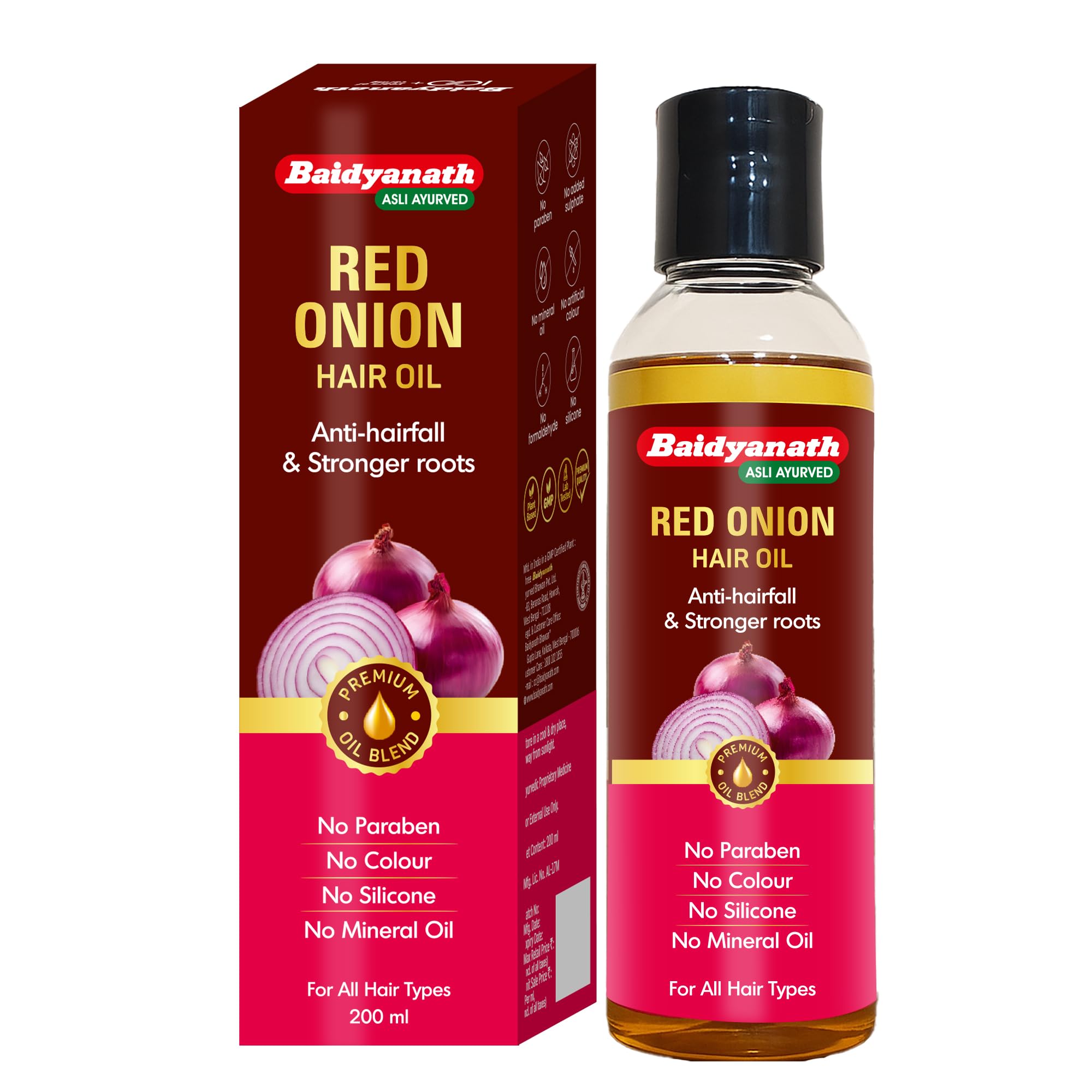 Baidyanath Red Onion Hair Oil 200ml | Anti Hair Fall & Hair Growth Oil-image-17