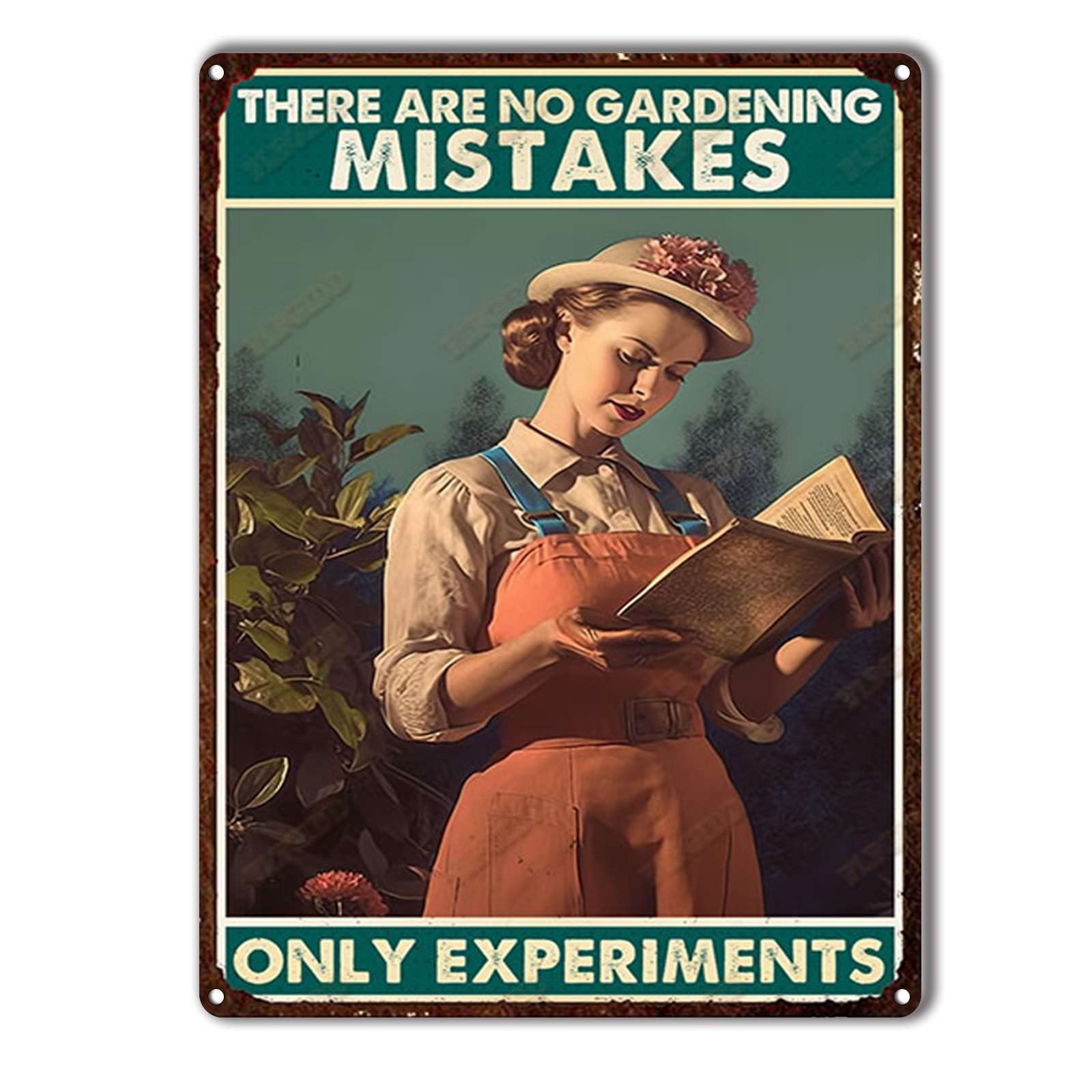 Anceky Vintage Tin Sign There Are No Gardening Mistakes Metal Tin Sign Retro Wall Decor For Home Outdoor Garage Kitchen Yard 12×16 Inch