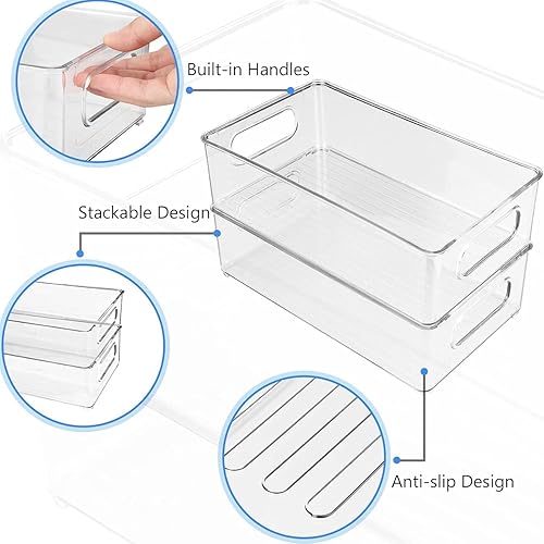 Miniatura 7 de URHELP Juego de 6 organizadores de refrigerador, juego de 6 (3 tamaños), organizador de refrigerador para cocina, despensa, armarios, estantes,