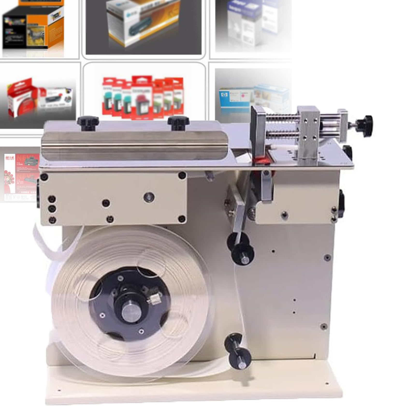 Etichettatrice automatica, stampante per etichette 2 in 1 ad angolo e staccabile, regolazione velocità/lunghezza, touch screen, corpo in metallo resistente per alimenti e imballaggi