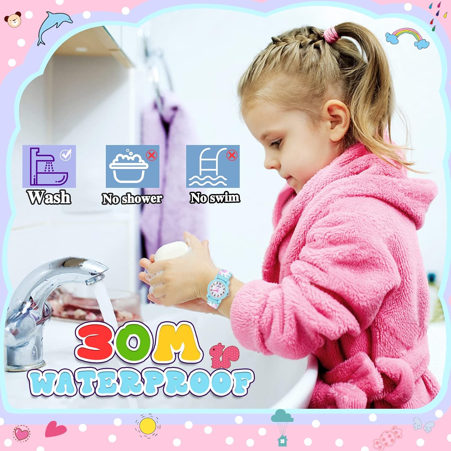 Kids Watch Ages 3-8, 3D Lovely Cartoon Watch for Girls - Best Gifts image 3