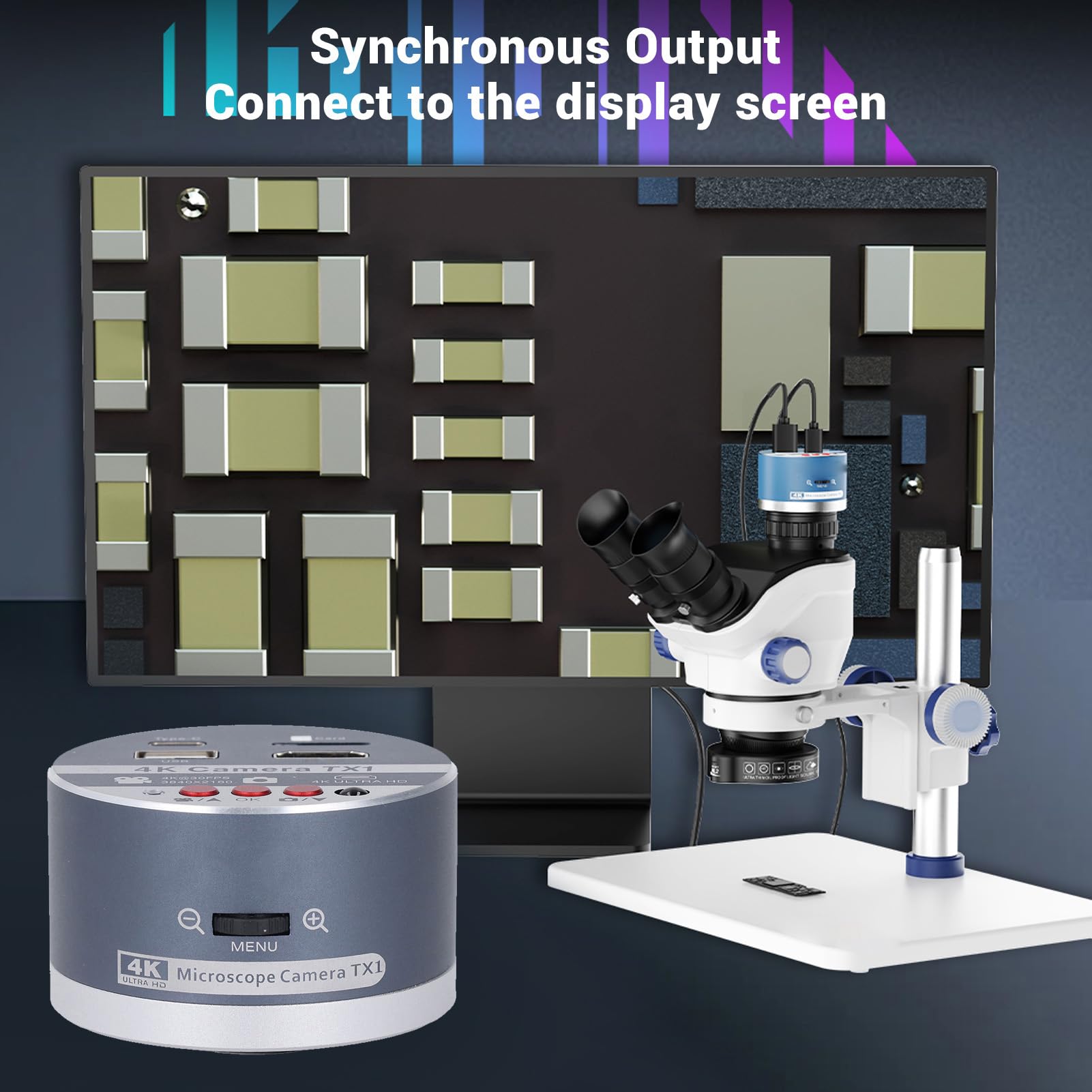 Cámara Microscópica 4K con Sensor IMX678 y Lente de 1/1,8 Pulgadas para Laboratorio Microscopio Digital Cámara de Vídeo y Fotografía con Salida Dual UE