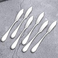 Vista 7 de AOOSY Cuchillo de mantequilla, cuchillo de queso, lenguado Dover arenques ahumados para desayuno, lindos mini cuchillos de cocina de acero