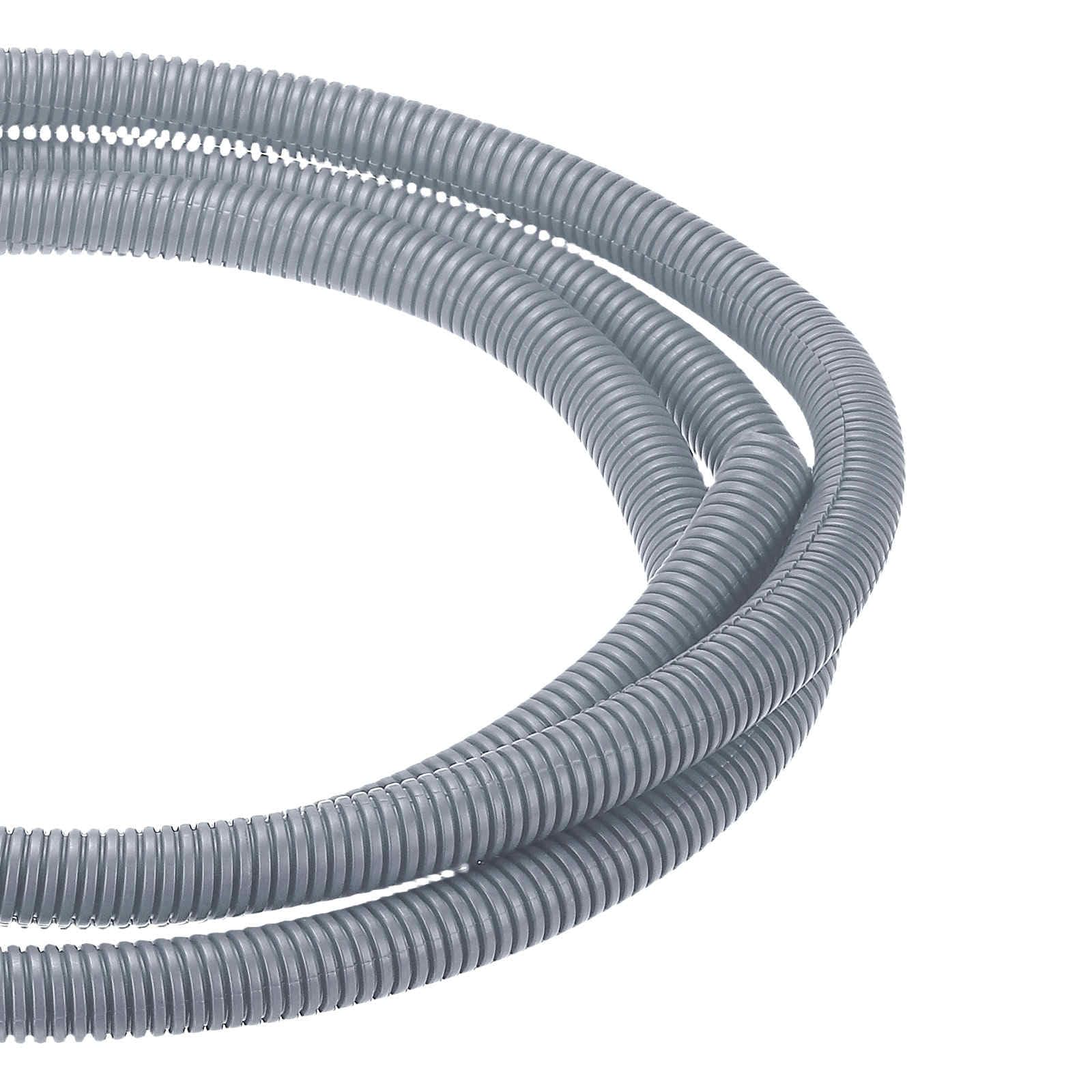 DMiotech 100ft Wire Loom Split Tubing 1/2 Inch, Cord Protectors from Pet Flexible Conduit Cable Management for Office Home Garden, Gray