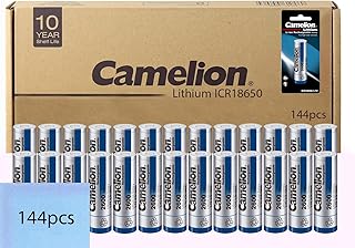 Camelion Power Cell – Bulk Pack of 144 ICR18650 Flat Top Energy Units, 2600mAh Each, Cylindrical Design for LED Gear, Tools & DIY Projects