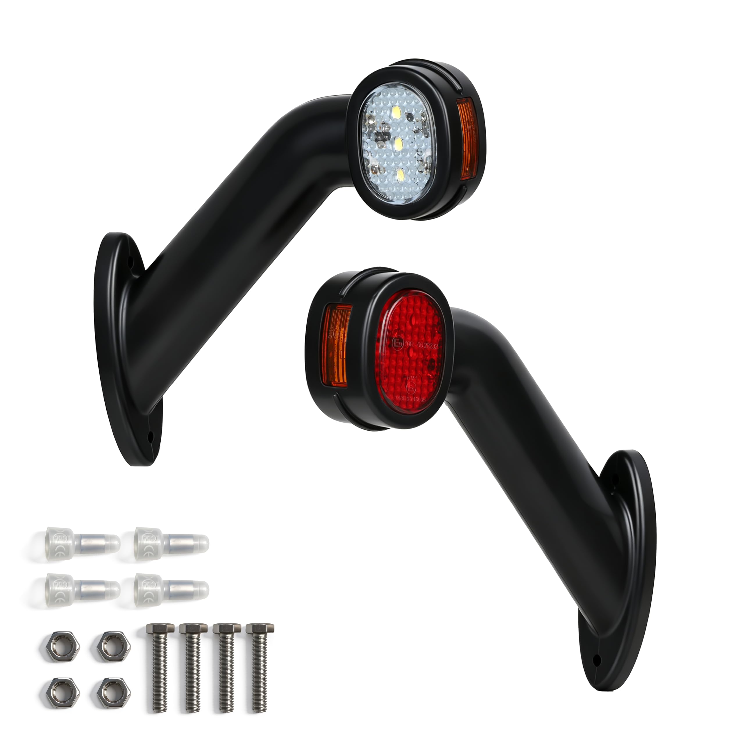 2 luces LED de gálibo 10-30 V, resistentes al agua IP67 con certificado E9, luces de posición laterales para remolques, camiones, caravanas