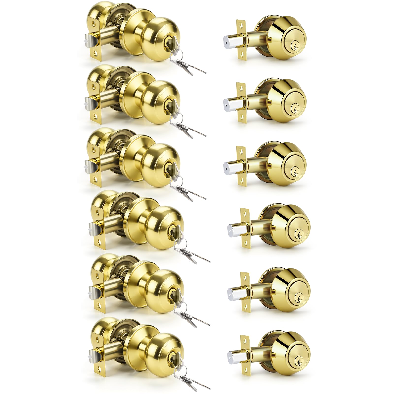 KNOBWELL Matte Black Door Knobs - Keyed Entry Set -20