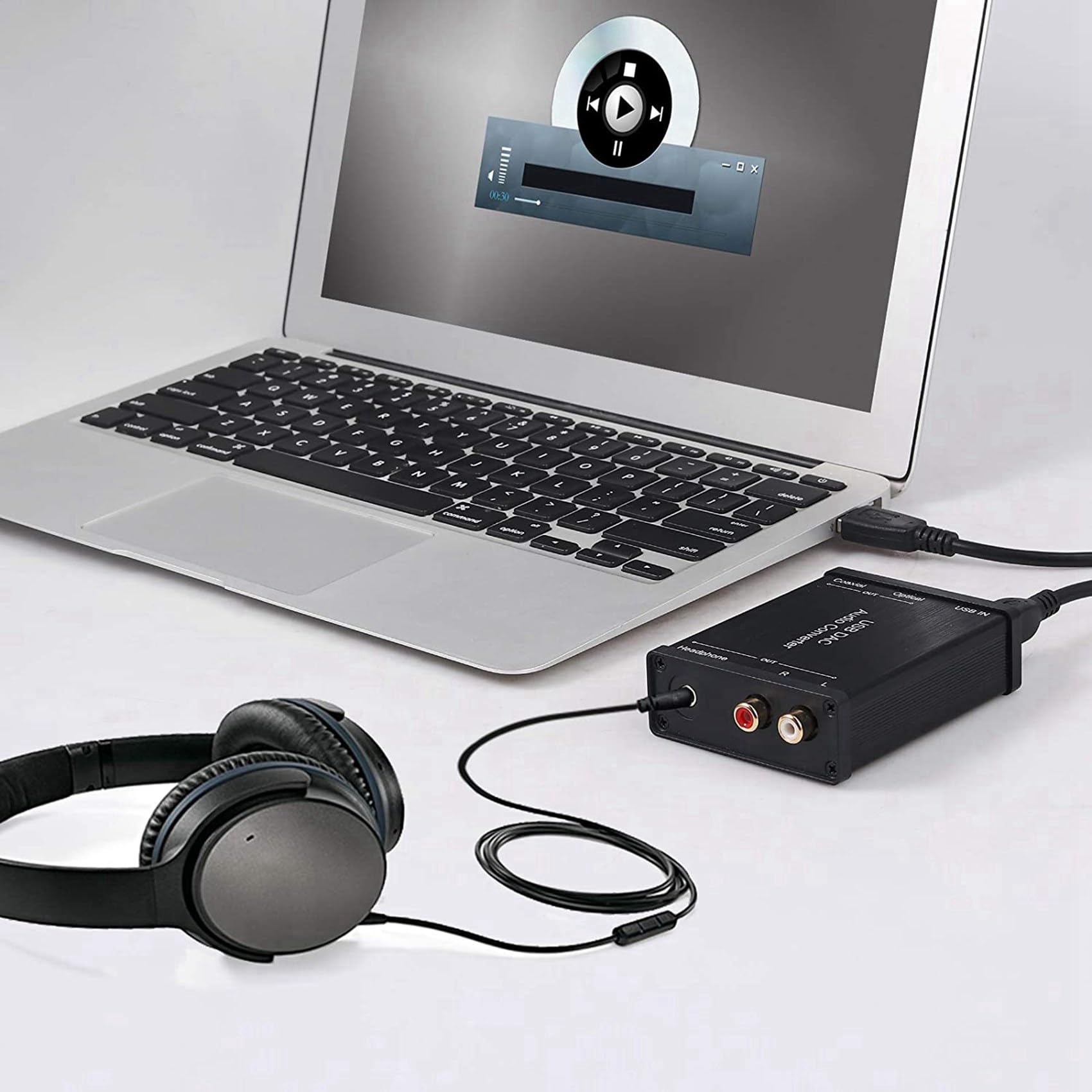2X Convertitore da USB A SPDIF Coassiale e Jack per Cuffie da 3,5 mm Adattatore Audio Ottico USB USB PCM per