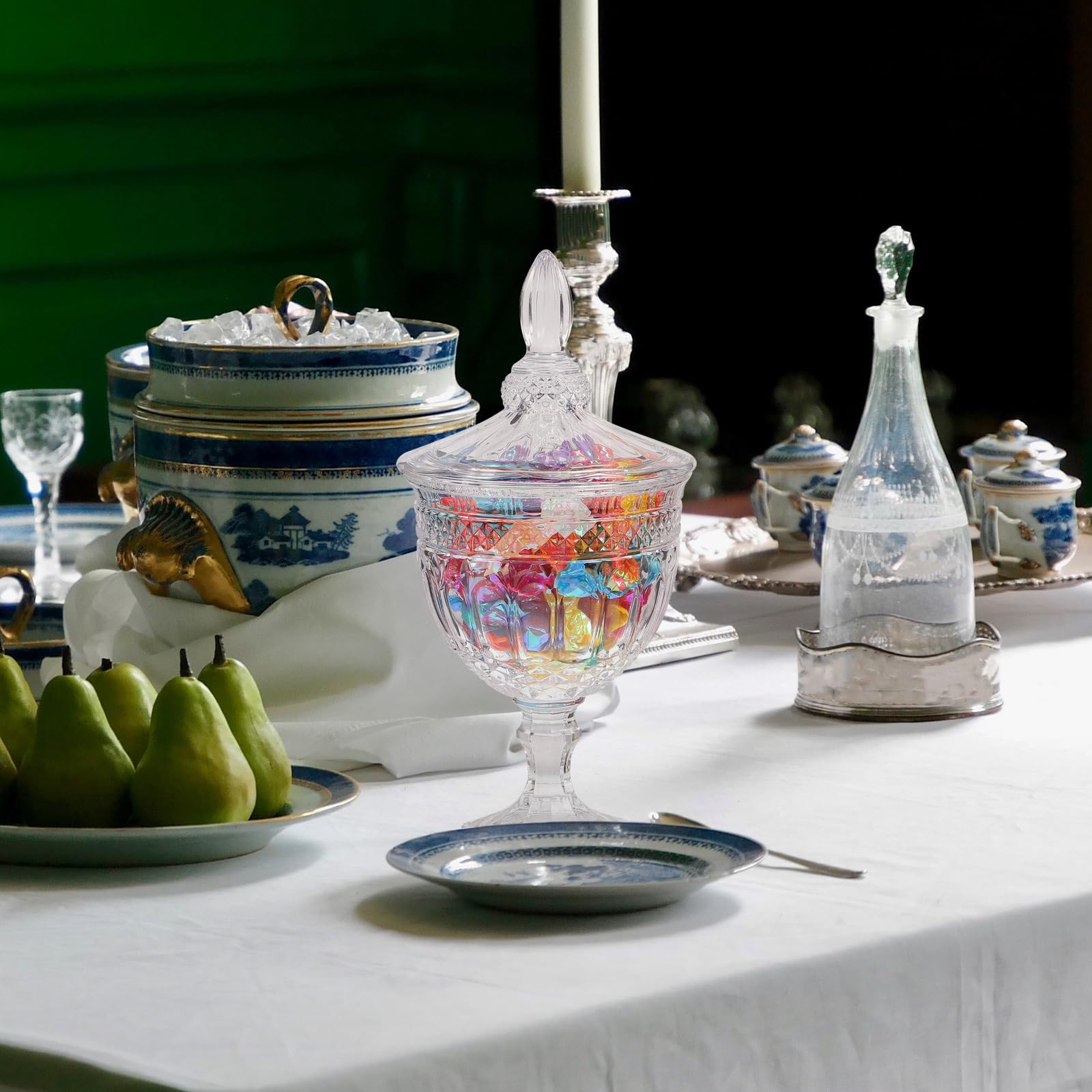 TOPBATHY Bocal En Verre Avec Couvercle Hermétique 25X23X11.5 Cm Pot Bonbonnière Pour Stockage De Bonbons Collations Et Décoration Cuisine Maison