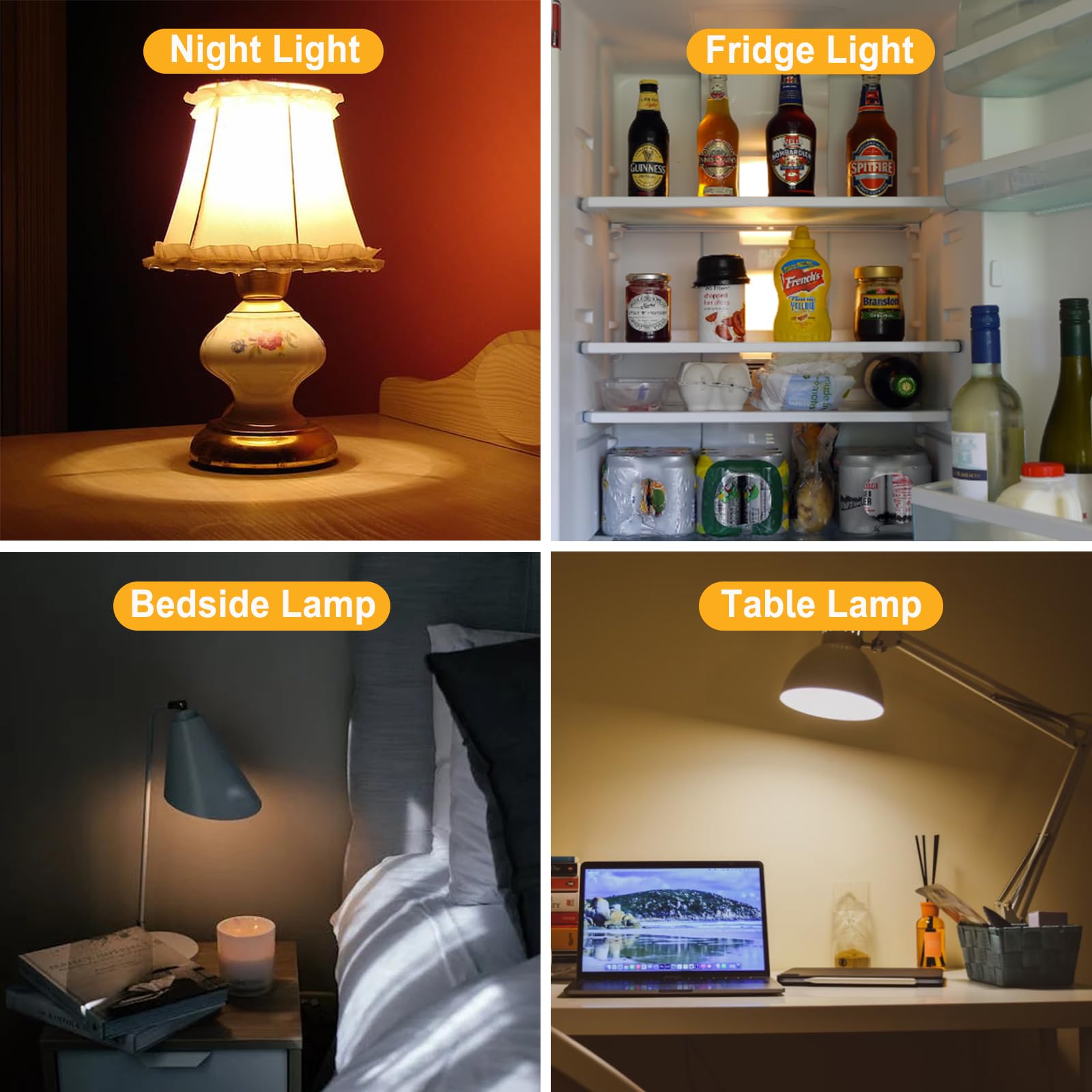 EASYIVY 1W E27 LED Night Light Bulbs, T28 Tubular LED Vintage Filament Bulb 10W-15W Pygmy Bulb Replacement - Image 2