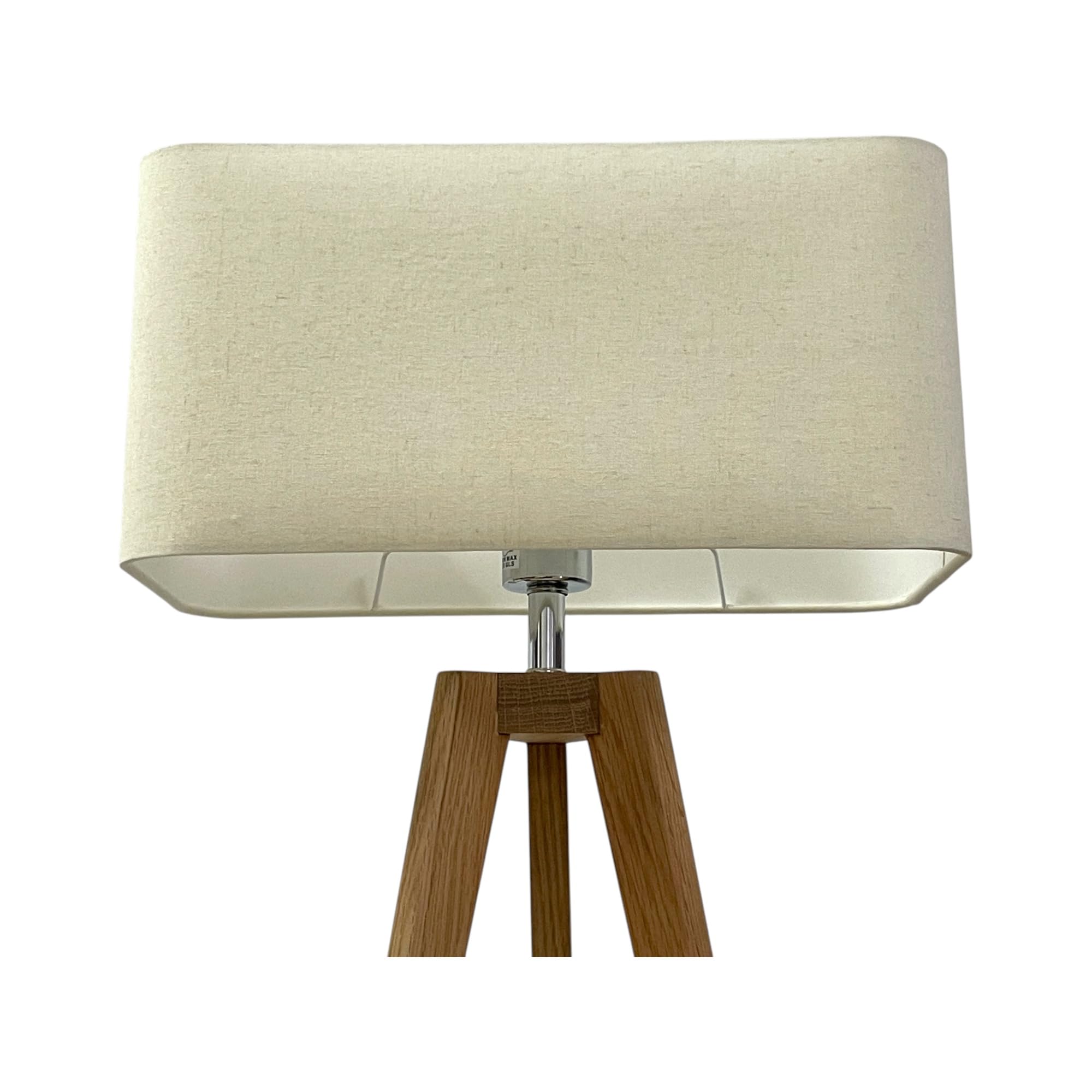 Ivory Cream Linen Cotton Blend Rounded Rectangle Lampshade