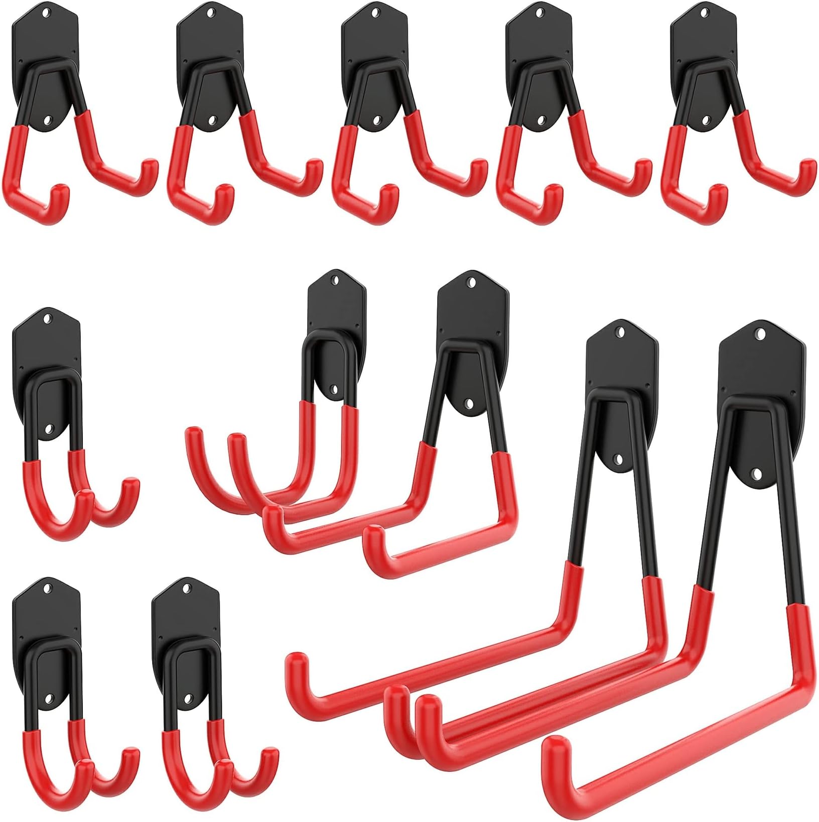TORACK 12PCS Garage Storage System Hooks, Wall Mount Heavy Duty Rubber