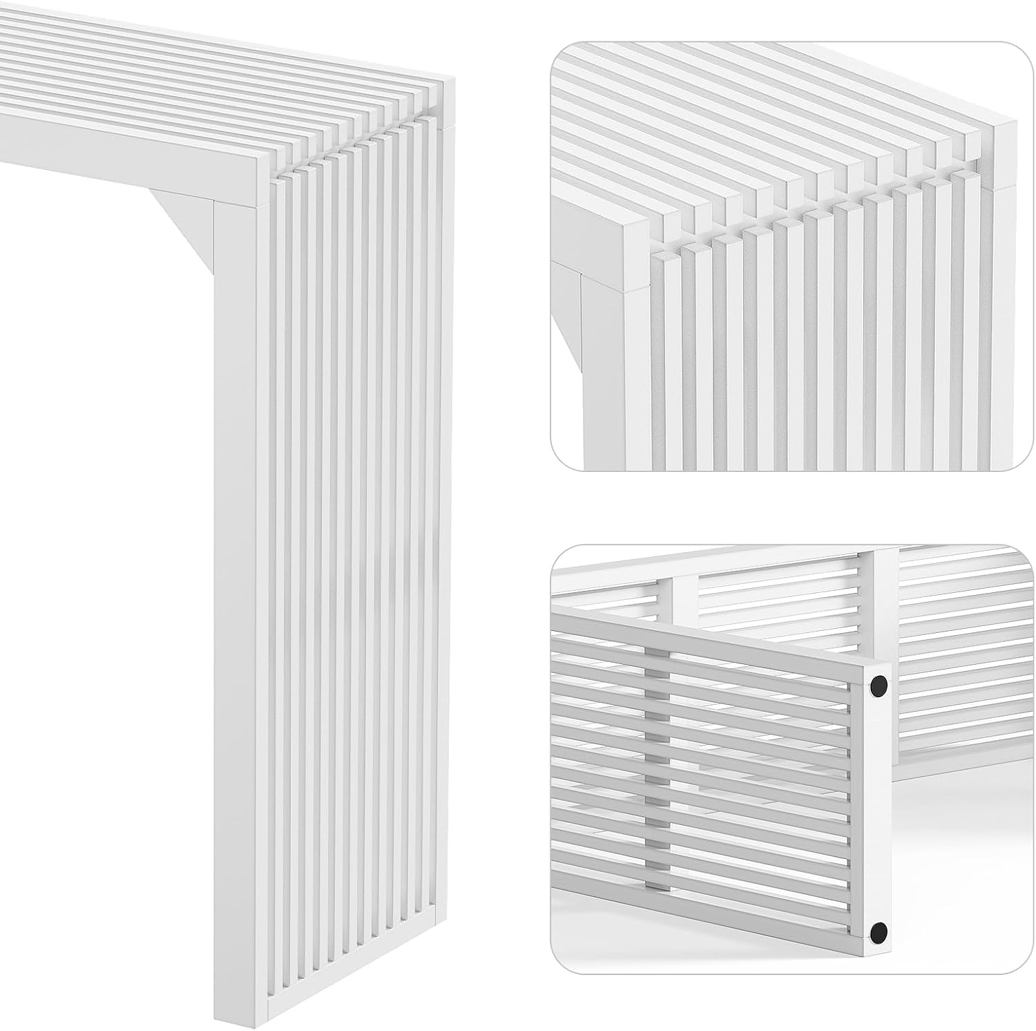 ROOMTEC Narrow Console Tables for Entryway, 46" Solid Wood Console Table Behind Couch, Farmhouse Entryway Table with Storage, Console Tables for Living Room, Hallway, Foyer (White, Console Table)