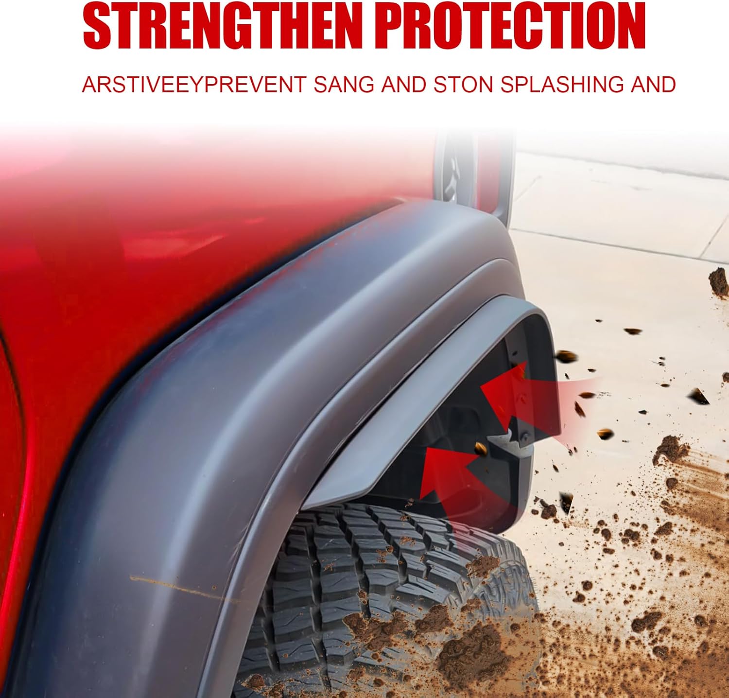 Front & Rear Fender Flares Compatible with 2020-2024 Jeep Wrangler Gladiator JT Mojave & Rubicon Off-Road Wheel Fender Liner (Only Fit High Clearance Fender Flares)