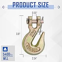 Vista 4 de SPARKWHIZ Ganchos de agarre de horquilla de 516 pulgadas, gancho de remolque de acero forjado de grado 70, 5400 libras WLL para camión, remolque