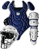 EvoShield Wilson EZ Gear 2.0 Youth Catcher's Gear Kit - Protective Helmet, Chest Protector, Leg Guards S/M Royal Ages 5-7