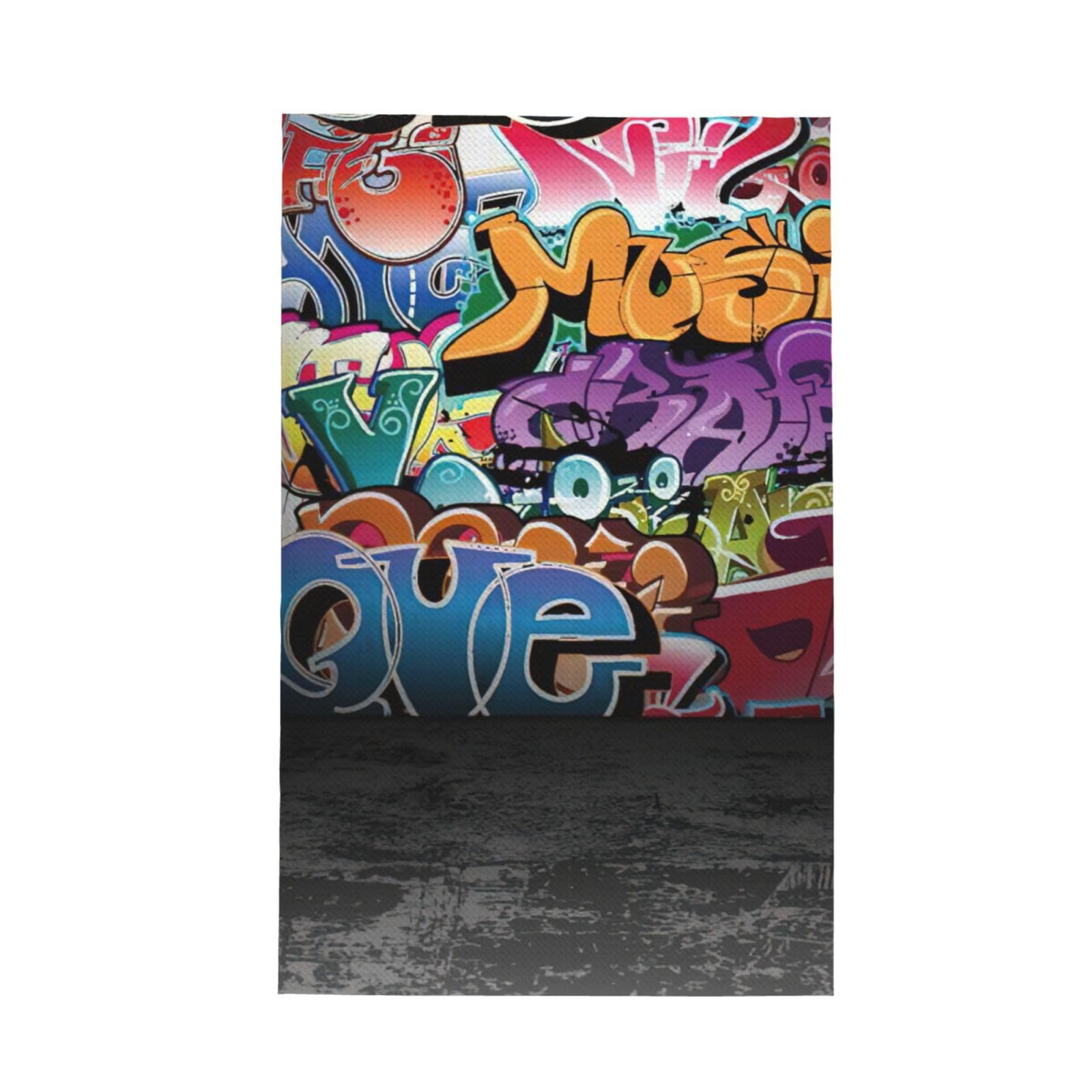 aabkjgfr Graffiti Hip Hop Print Waffle Kitchen Towels,Absorbent Dishcloths,Household Tableware Wipes,Multi-Functional Tea Towels