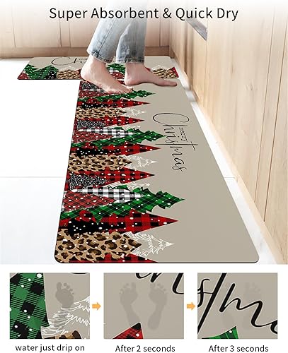 Miniatura 8 de Tapete de baño de Feliz Navidad, antideslizante, de secado rápido y absorbente, tierra de diatomeas, fregadero, dormitorio, cocina, tapete lavable,