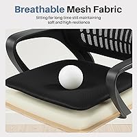 Vista 7 de DUMOS Home Office Computer Chair - Ergonomic Mid Back Desk with Lumbar Support and Rocking Mode, Height Adjustable with Fixed Armrest, for