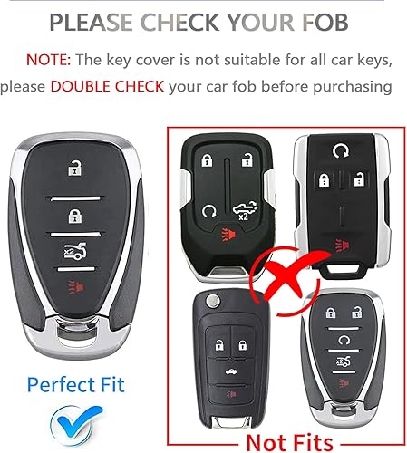 Miniatura 8 de OFFCURVE Funda para llavero de Chevy, protección completa, funda para llavero de automóvil para Chevrolet Malibu Equinox Camaro Cruze Tahoe Traverse