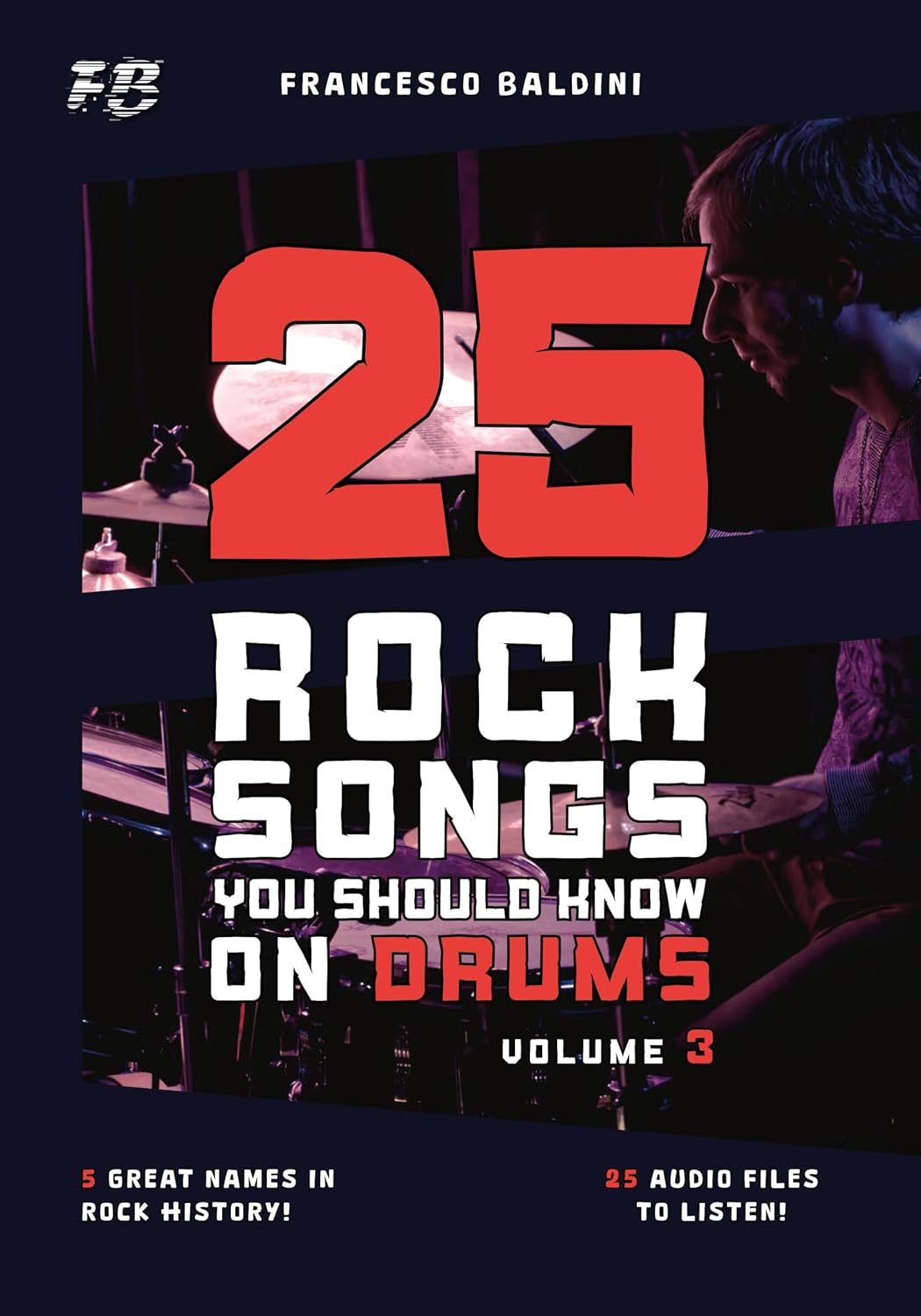 25 ROCK SONGS YOU SHOULD KNOW ON DRUMS (Volume 3): With Original Drum Sheet Music and Play-Along Audio inspired by the Greatest 60s, 70s and 80s Rock Hits [English Edition] (ROCK DRUM SERIES)      [Print Replica] Kindle Edition