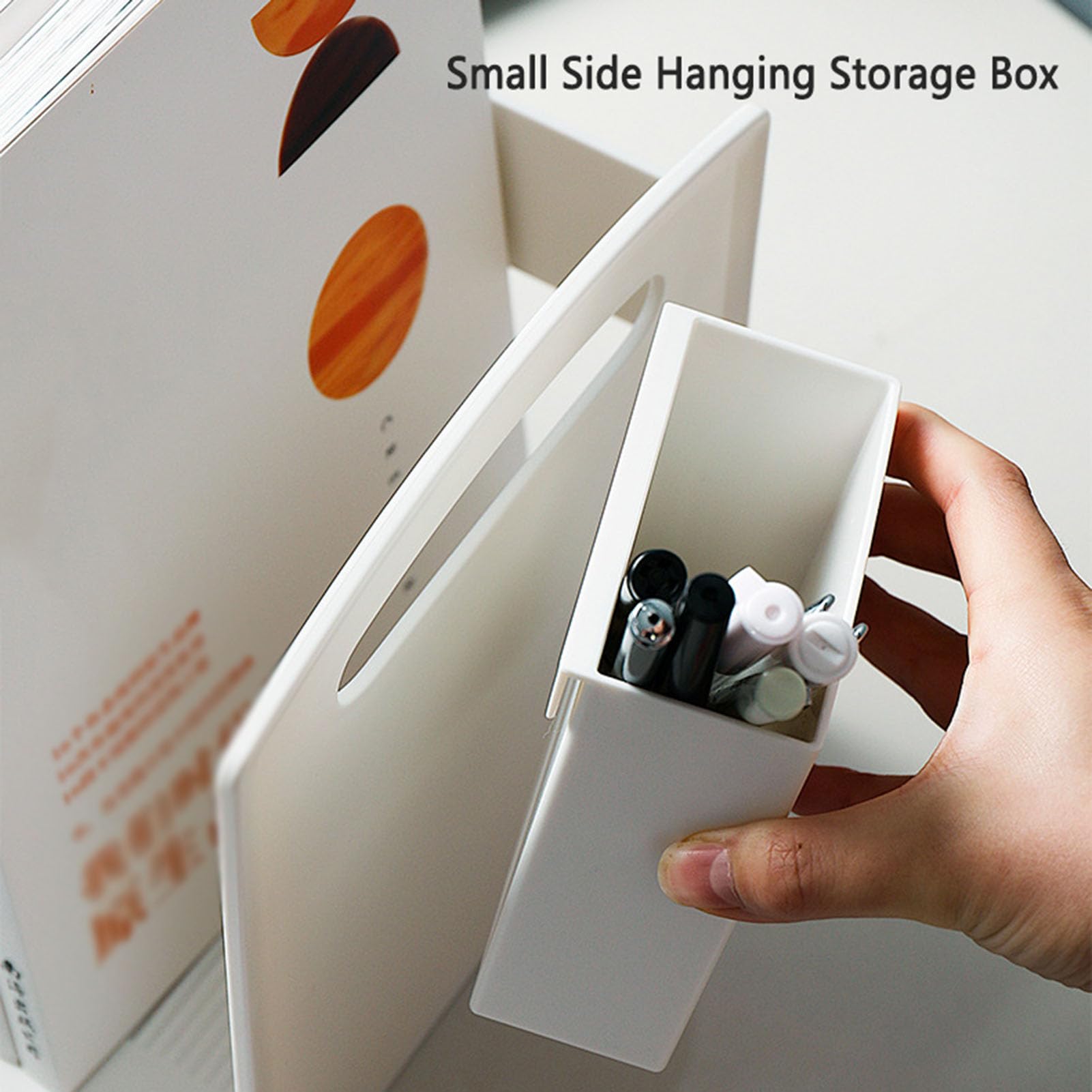 Piccolo Organizer da scrivania in plastica per Piccoli spazi, Contenitore da scrivania Leggero e Comodo con Piccola Scatola portaoggetti sospesa, Organizer da scrivania e Spazio