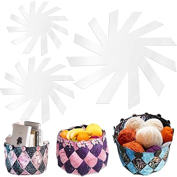 3Pcs 8in 12in 15in Woven Spiral Basket Quilting Template, DIY Woven Spiral Basket Template Cutting Ruler Sewing Machine Ruler Patchwork Tool for Sewing Pattern Art Craft
