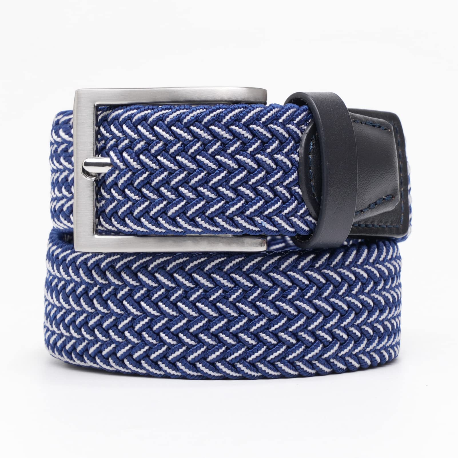 TOUGERJOY Mens Stretch Belt, tessuto elastico intrecciato Web Belt Casual per Golf Pantaloni di caccia Jeans