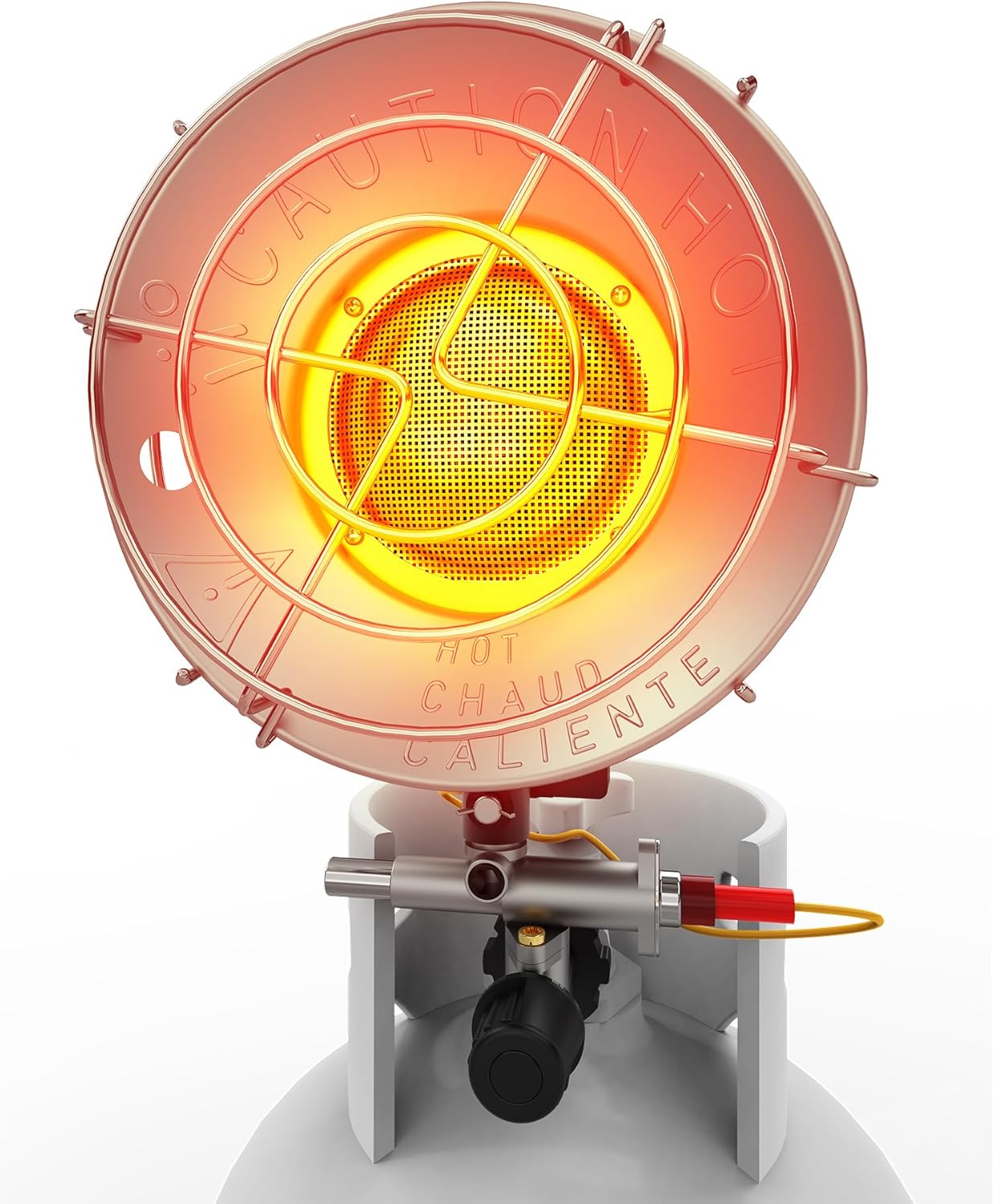 Tank Top Propane Heater, 15000 BTU Protable Gas Heater with Cordless Radiant for Outdoor Use, Tip-Over Protection, Safety Shut-off Valve and 3 Settings for Patio, Camping, Garage