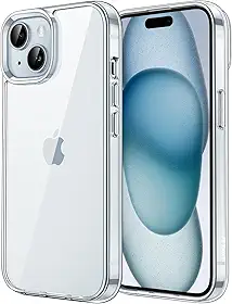 JETech Capa para iPhone 15 6,1 Polegadas, Case Protetora de Telefone à Prova de Choque Não-Amarelecimento, Capinha Parte Traseira Transparente Anti-Riscos (Claro)