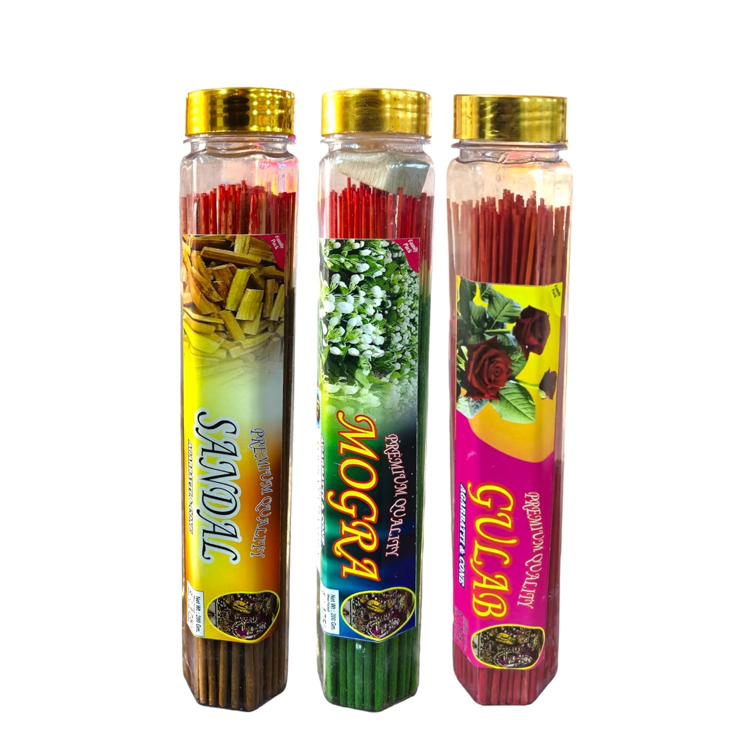 Dev Samagri Incense Stick Agarbatti with Plastic Bottle/Box, Long