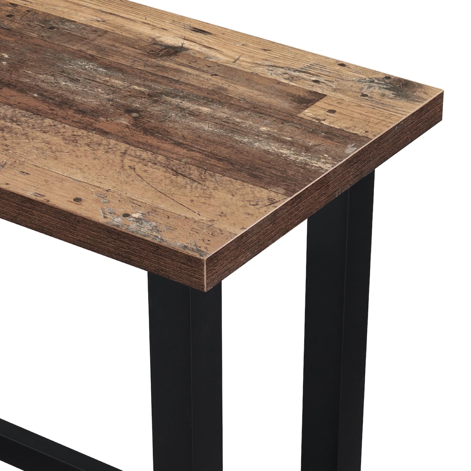 DUBI Möbel Bartisch Stehtisch LOTTE 120x60cm Industrial Design | Hochtisch Texas Eiche & Metall Schwarz | Stabiler Küchentisch & Bistrotisch | Massive 7,5cm Beine | Ideal für Gastronomie & Zuhause