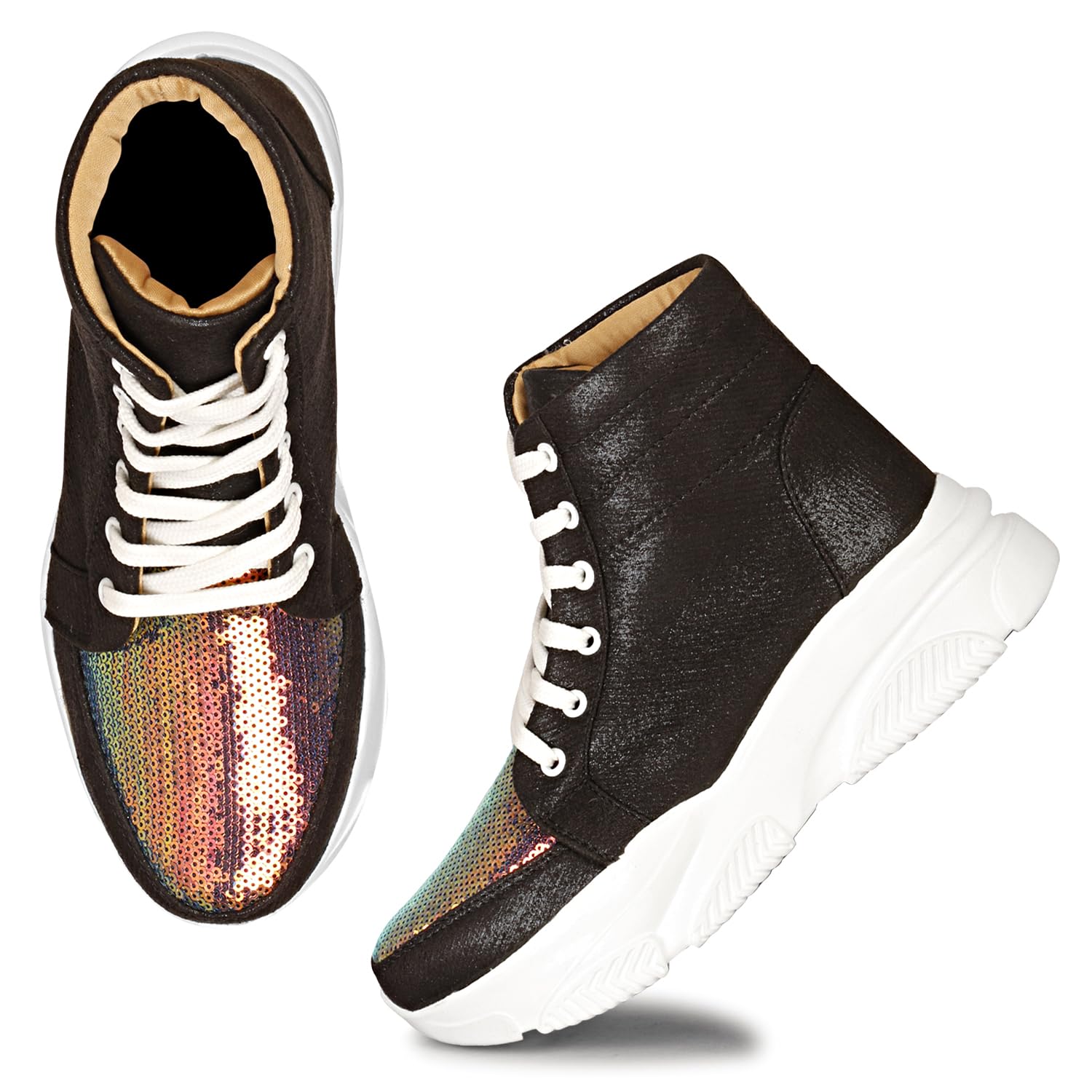 Trendy Casual Sneaker for Woman (Black, 5) (B0CVKZ372T) Amazon Price History, Amazon Price Tracker