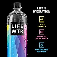 Vista 3 de LIFEWTR Agua Purificada Premium, pH Equilibrado con Electrolitos, botellas de plástico 100% reciclado, botellas de tapa abatible de 23.7 onzas