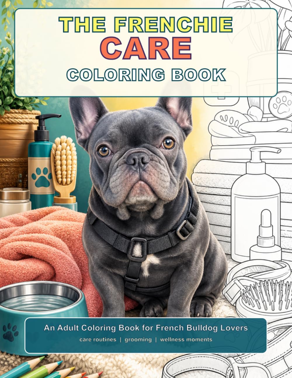 The Frenchie Care Coloring Book: An Adult Coloring Book for French Bulldog Lovers with Grooming, Wellness, and Cozy Care-Inspired Pages