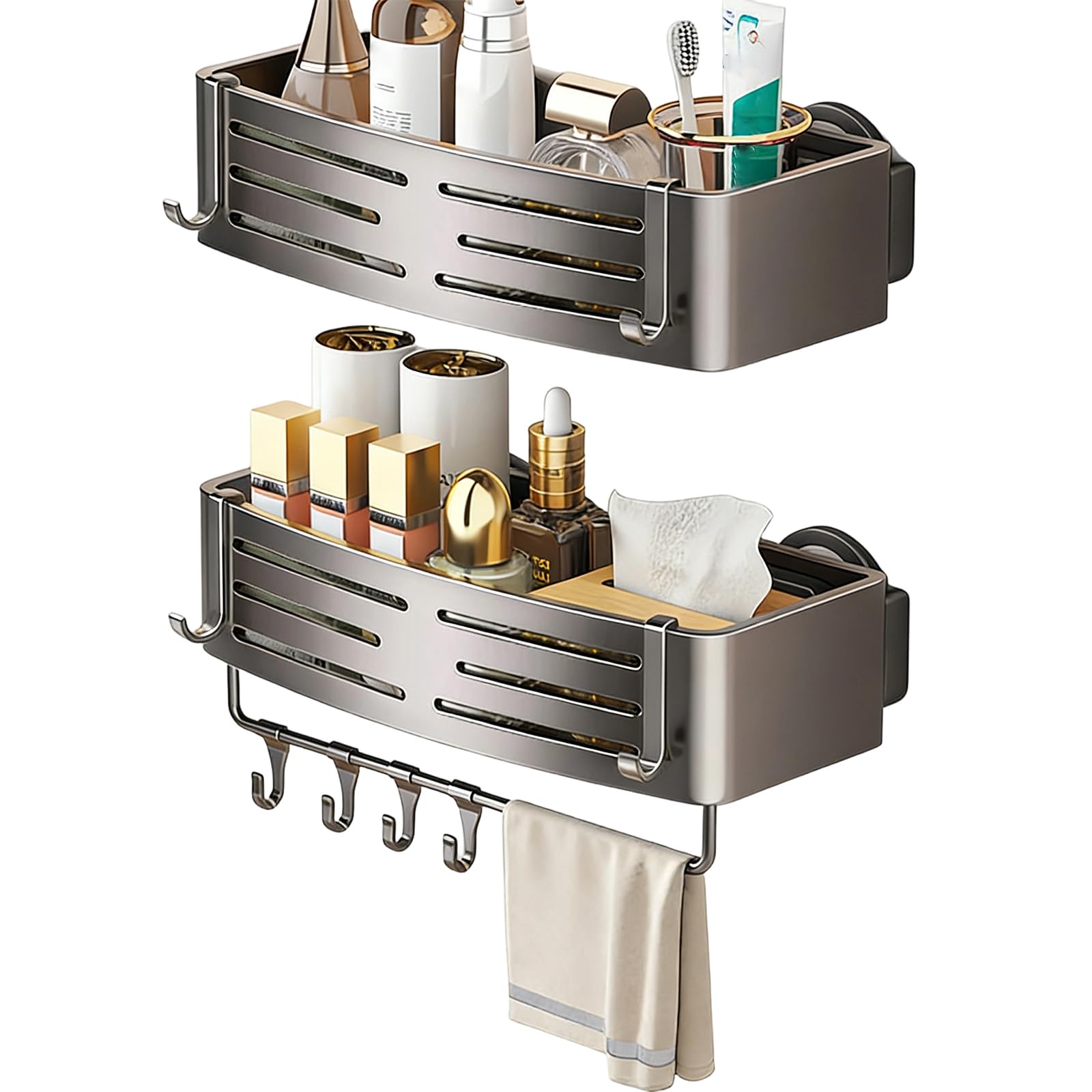 Panier d'angle de douche en acier inoxydable à grande capacité pour organisation