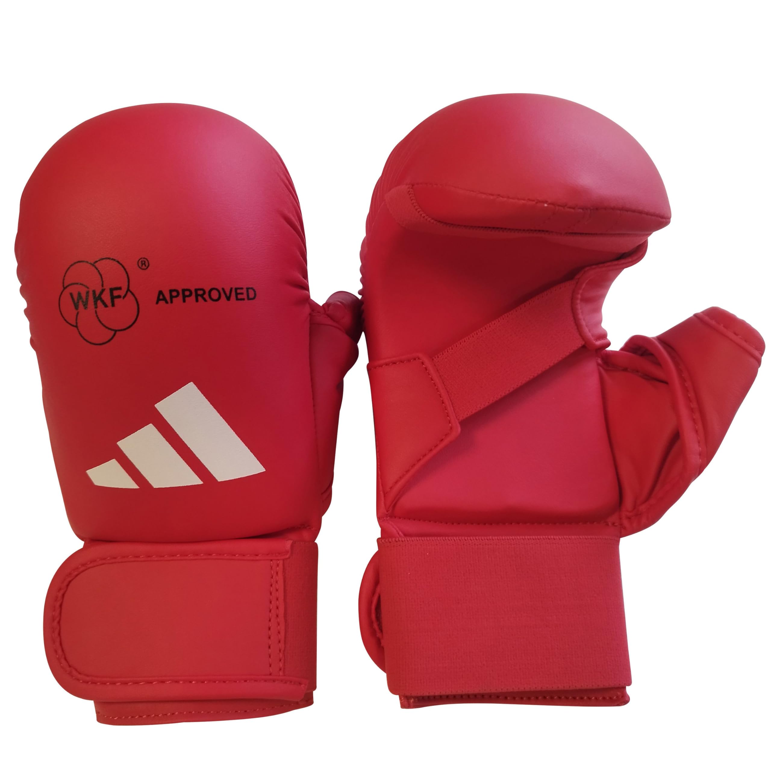 adidas WKF Karate Mitts with Thumb - Foam Padding, Secure Elastic Closing, Lightweight Training & Sparring Gloves for Karate