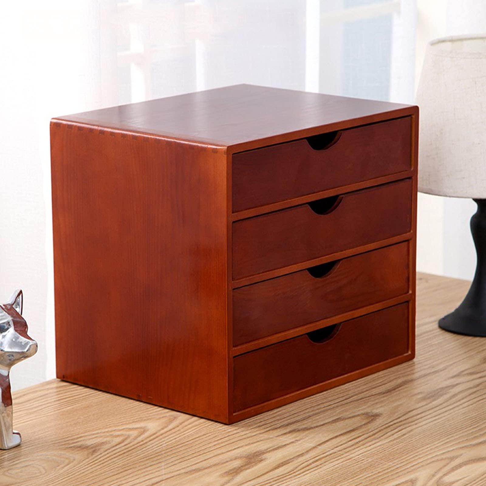 Organizer da scrivania in legno di pino con cassetto, scatola portaoggetti in legno, schedario piatto A4, forniture per ufficio scolastico Accessori da scrivania per cassetti per organizzare document