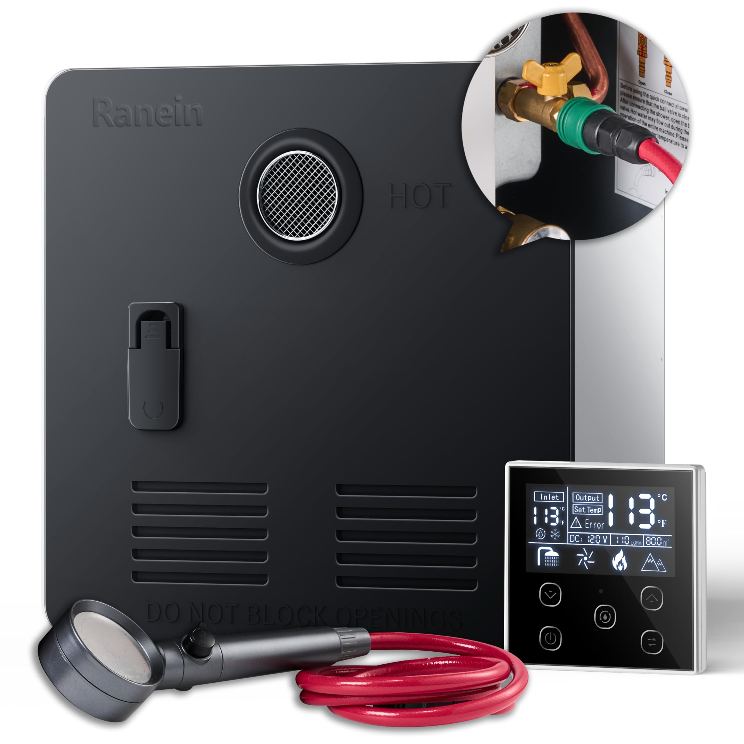 FOGATTI RV Tankless Water Heater 55,000 BTU Up To GPM With Remote