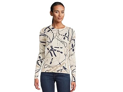 Lauren Ralph Lauren Petite Belting-Print Cotton-Blend Sweater Women