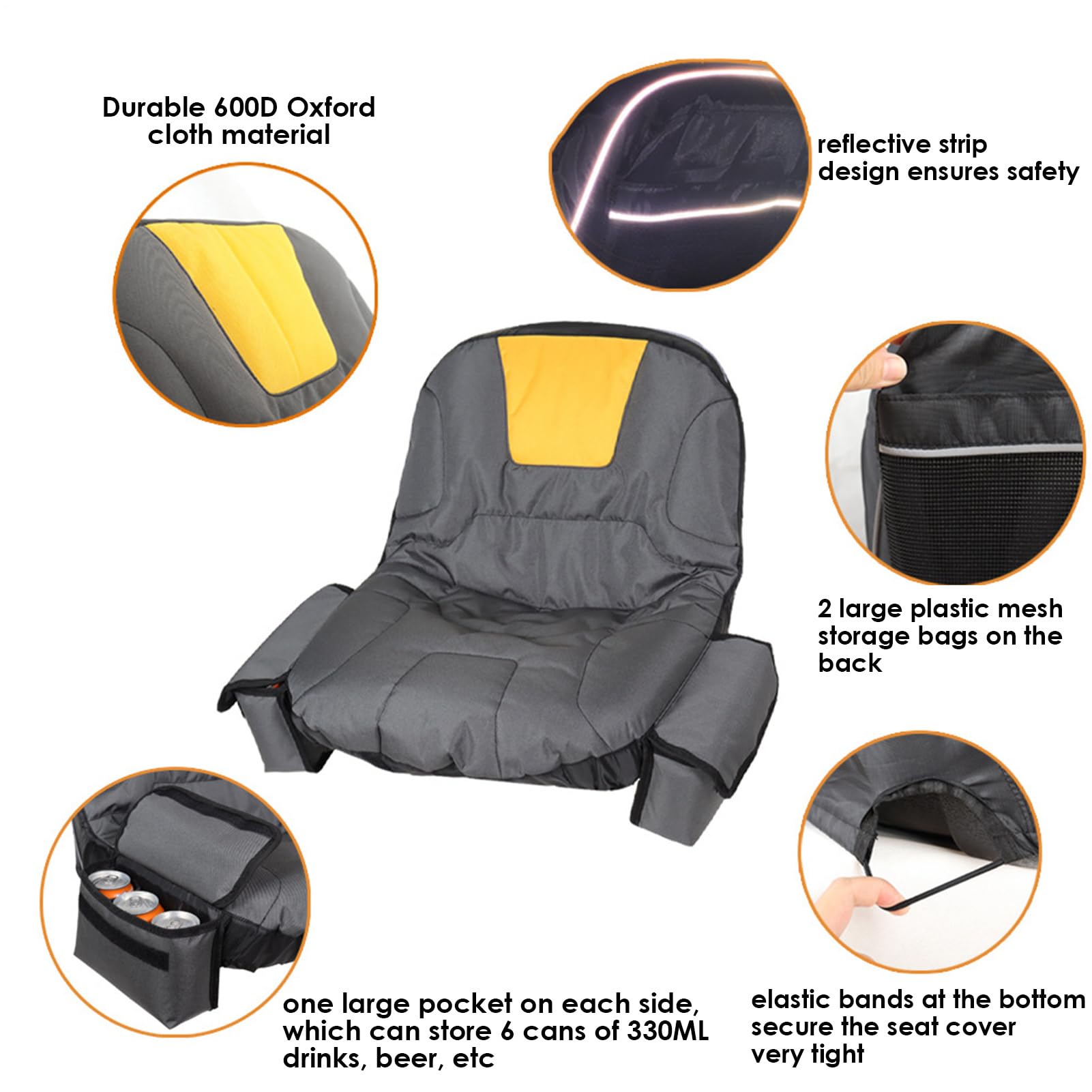 Housse de siège de tondeuse autoportée compatible – Protection de siège de tondeuse autoportée imperméable | Accessoires de tondeuses à gazon imperméables pour chariots élévateurs de ferme