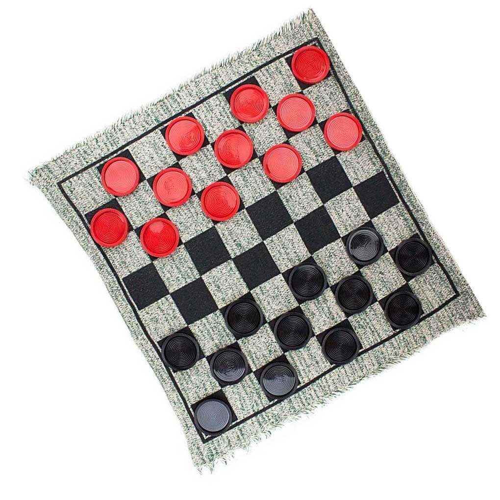 Jeu de Dames géantes 3 en 1 échiquier de Plateau de Jeu avec 24 Dames d'échecs Jeux d'intérieur résistants à l'usure pour Adultes fête de Famille