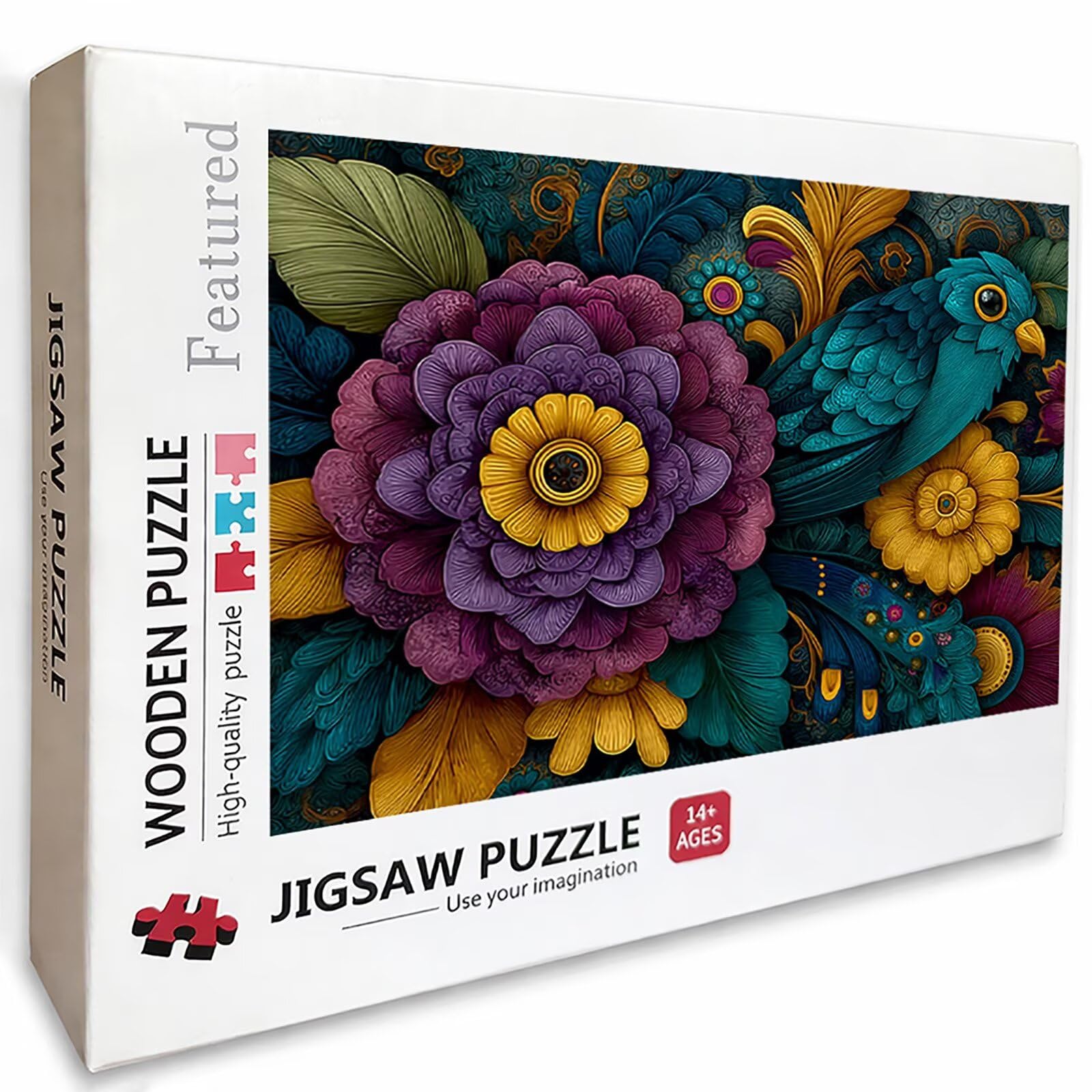 Ptak Puzzle Drewno, Kwiat Puzzle 5000 Sztuk Dla Dorosłych Z Compact Box 156x105cm, Wyzwanie Puzzle, Kreatywne Gry Puzzle Dla Mężczyzn Kobiety Nastolatki, Prezenty dla Dziewczyn, 0-1808