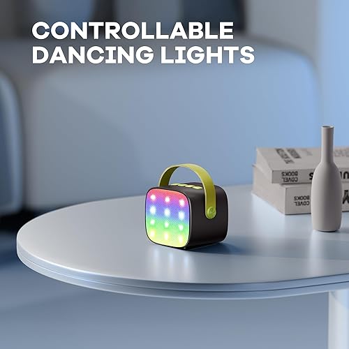 Miniatura 17 de Mini máquina de karaoke con 2 micrófonos inalámbricos para niños y adultos, altavoz Bluetooth portátil, regalo de cumpleaños de Navidad 2025