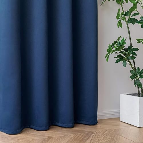 Miniatura 68 de Cortinas opacas para sala de estar, cortinas 100% opacas de 84 pulgadas de largo, juego de 2 paneles, con aislamiento térmico, pestaña trasera y