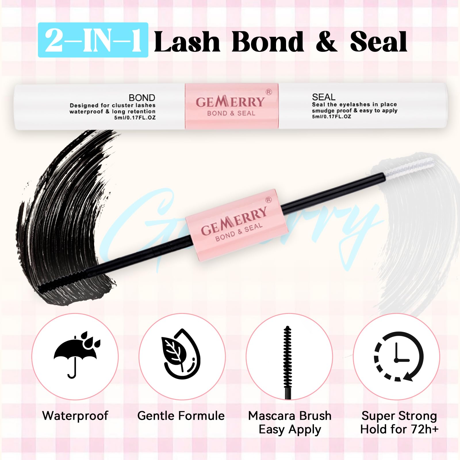 GEMERRY 3x 600PCS Ciglia Finte Ciuffetti Kit 30D-100D Extension Ciglia | 3x Cluster Lashes Kit con Bond and Seal Pinzette DIY Lash Extension a Casa per i Principianti Adatto a Una Varietà di Stili